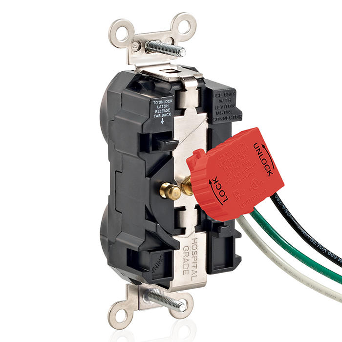 Leviton MT830-W Duplex Receptacle Outlet, Heavy-Duty Hospital Grade, Tamper-Resistant
