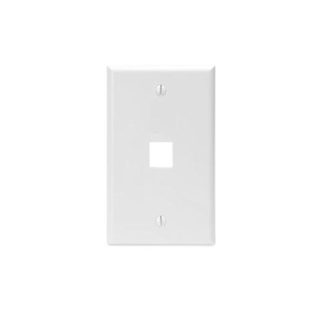 Leviton 41080-1WP Single-Gang QUICKPORT™ Wallplate, 1-Port, White