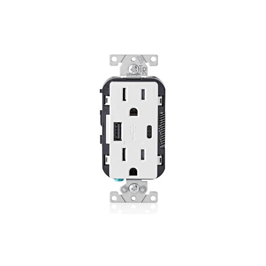 Leviton T5633-W 15 Amp, 125 Volt, Decora Tamper-Resistant Outlet