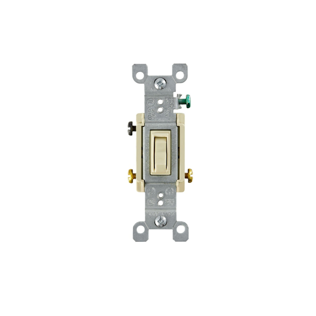 Leviton 1453-2I 15 Amp 3-Way Toggle Switch, Grounding