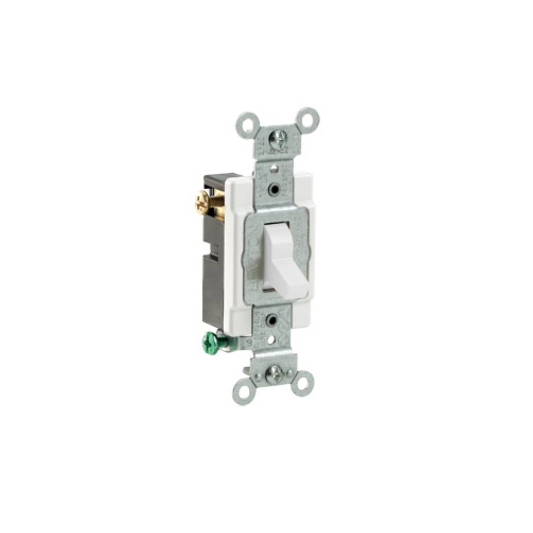 Leviton CS315-2W 15 Amp, 120/277 Volt, Toggle 3-Way AC Quiet Switch
