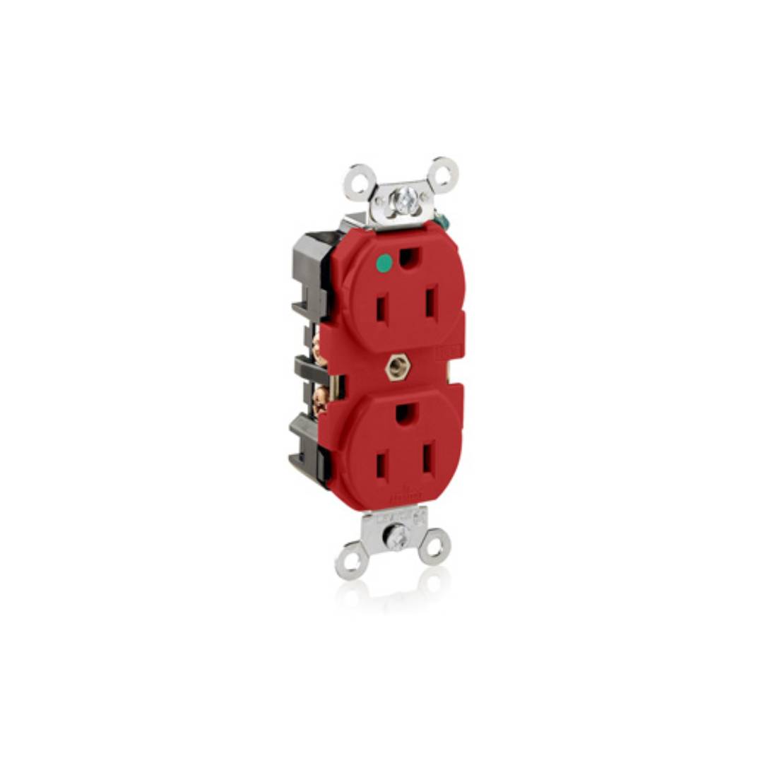 Leviton 8200-R Duplex Receptacle Outlet, Extra Heavy-Duty