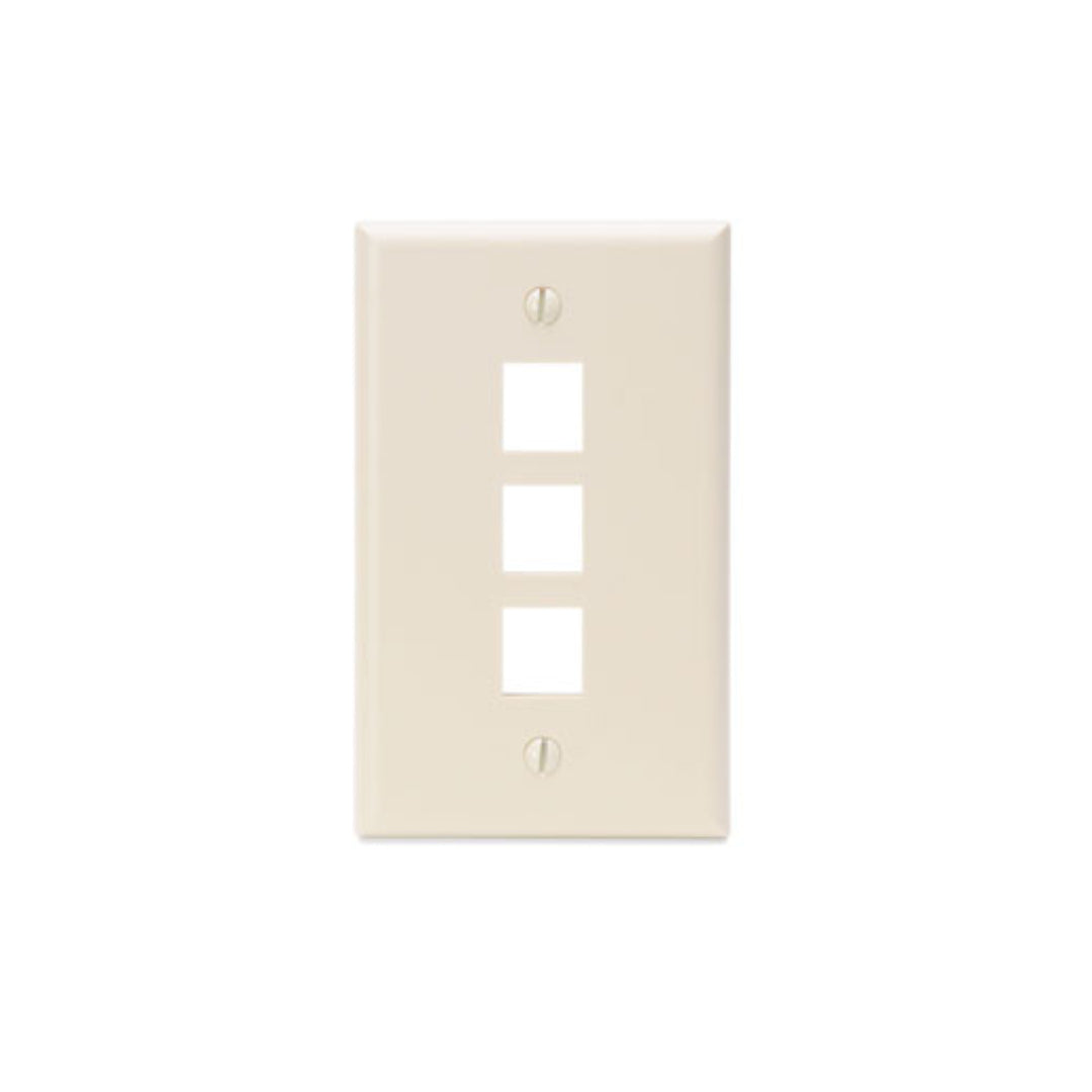 Leviton 41080-3TP Single-Gang QUICKPORT Wallplates