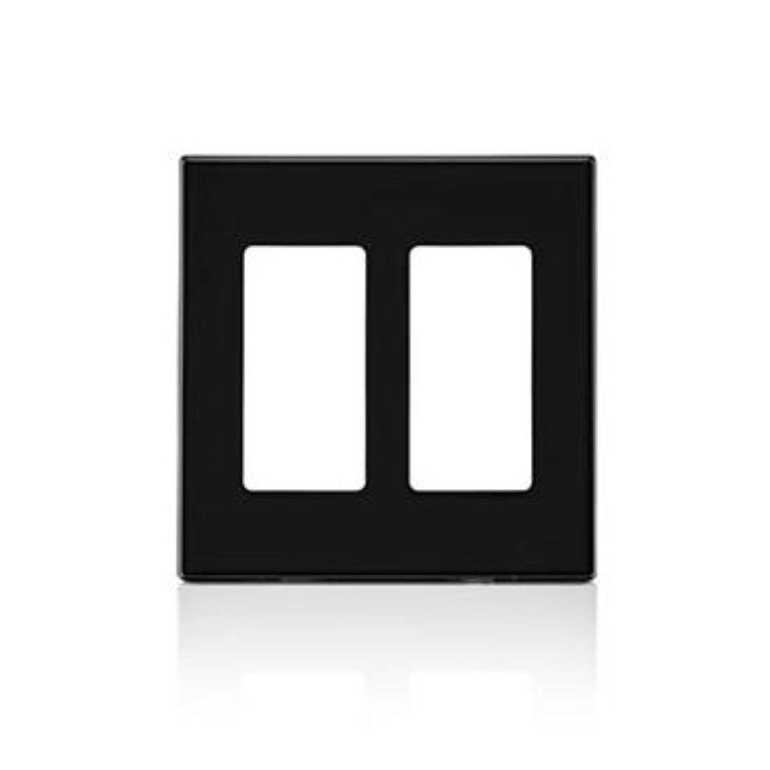 Leviton 80309-SE 2-Gang, Subplate Included, Polycarbonate, Snap-On Mount Screwless Wallplate