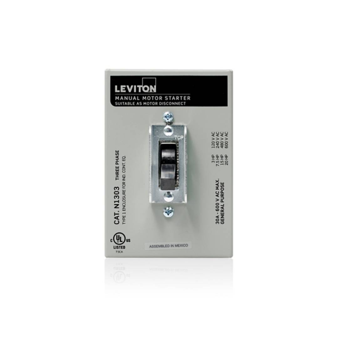 Leviton N1303-DS Three-Pole AC Manual Motor Controller