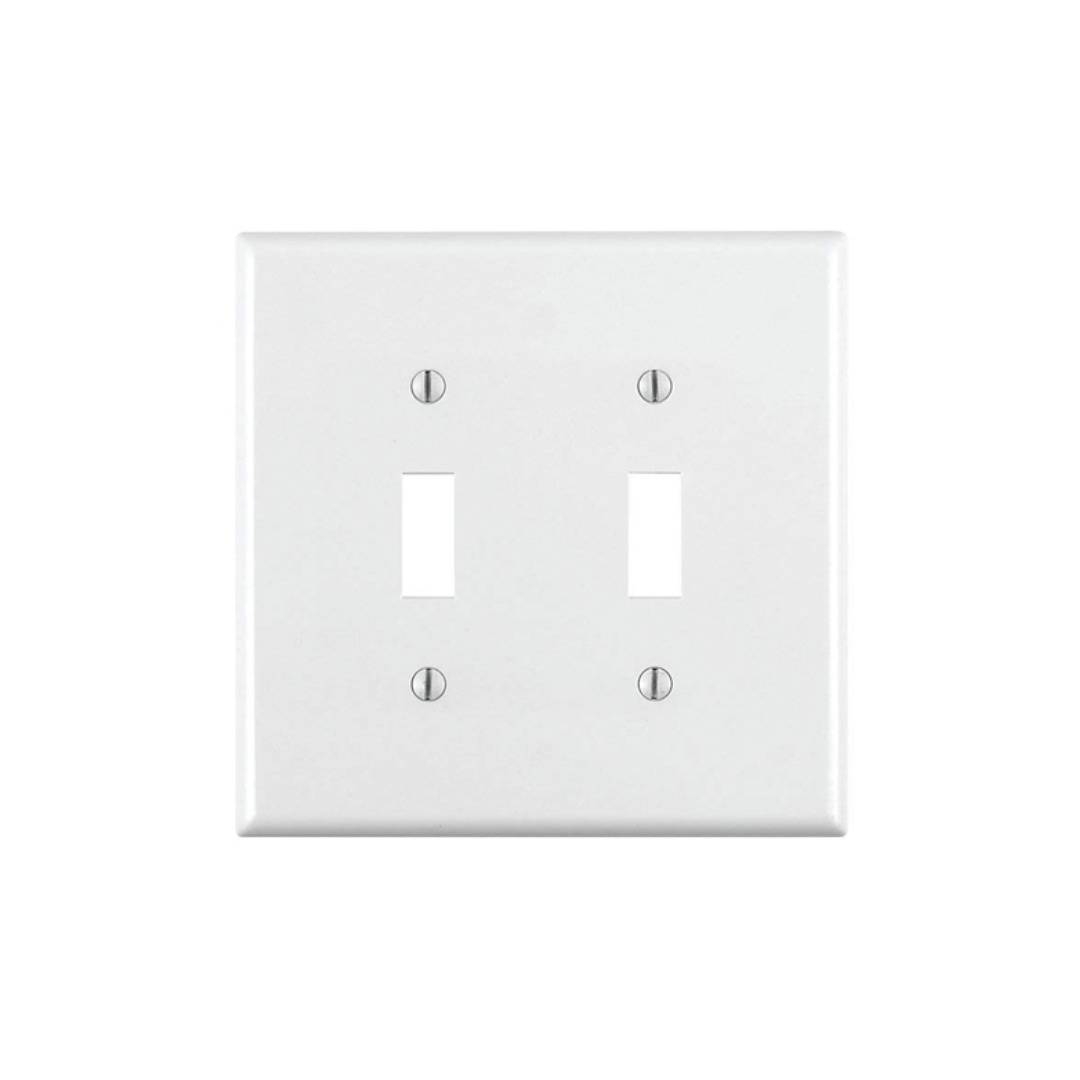 Leviton 80709-W 2-Gang Toggle Device Switch Wallplate
