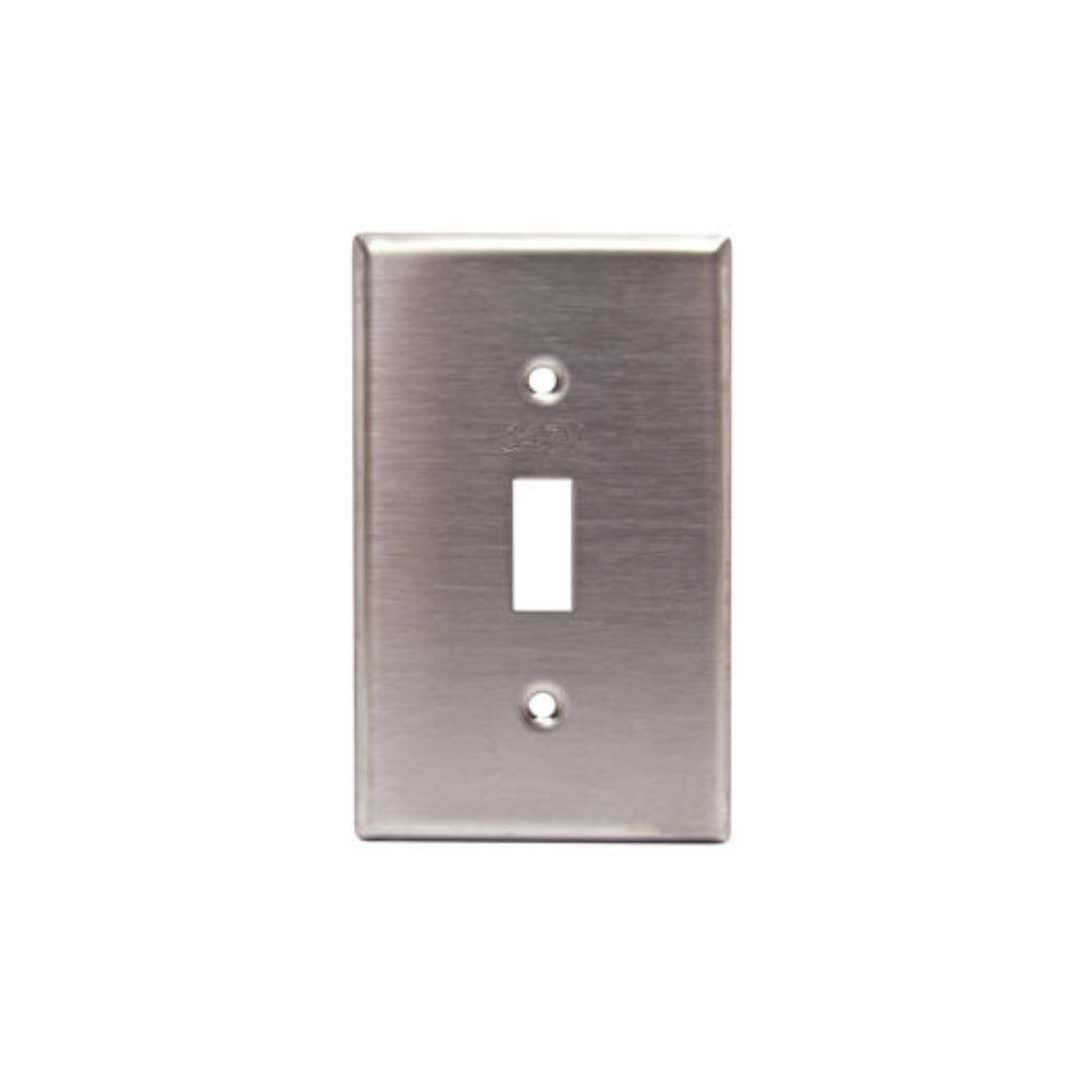 Leviton 84001-C 1-Gang Toggle Switch Wallplate, Standard Size, Magnetic Stainless Steel