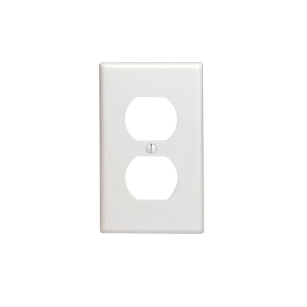 Leviton 88003 1-Gang Duplex Outlet/Receptacle Wallplate, Standard Size, Thermoset, White