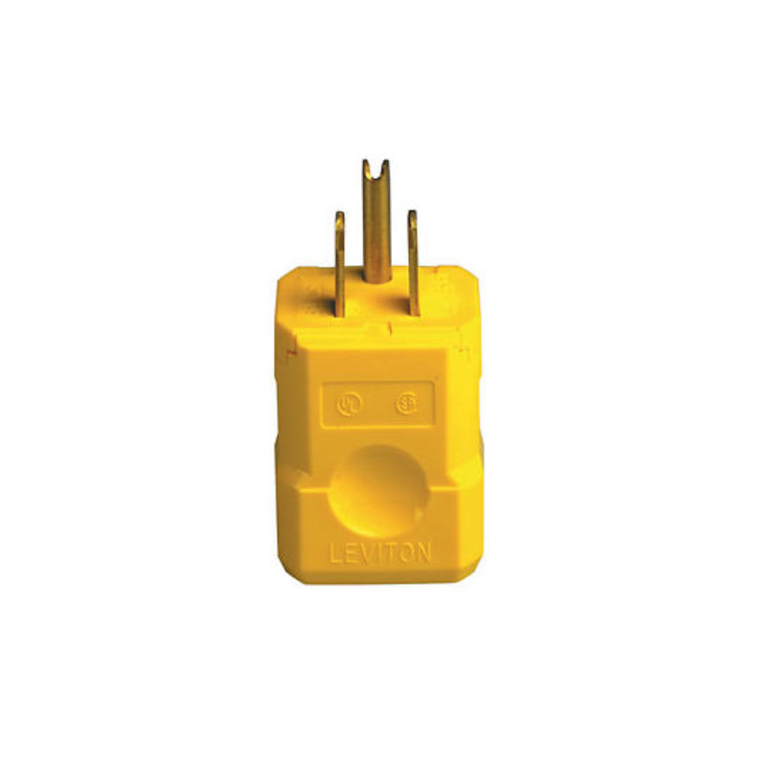 Leviton 5256-VY 15 Amp, 125 Volt, Industrial Grade, Plug, Straight Blade, Grounding, Python