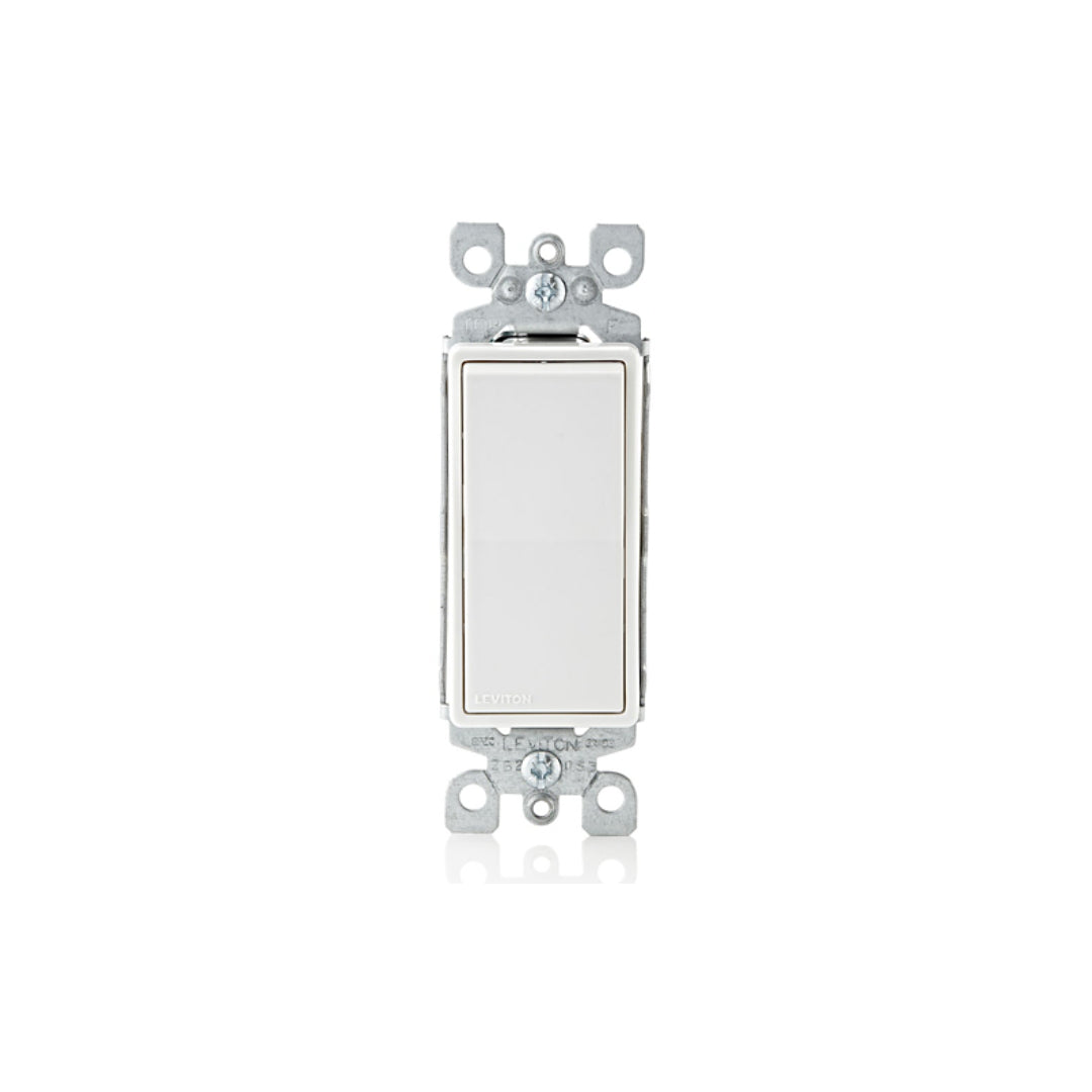 Leviton 5601-2WM 15 Amp, 120/277 Volt, Decora Rocker Single-Pole AC Quiet Switch