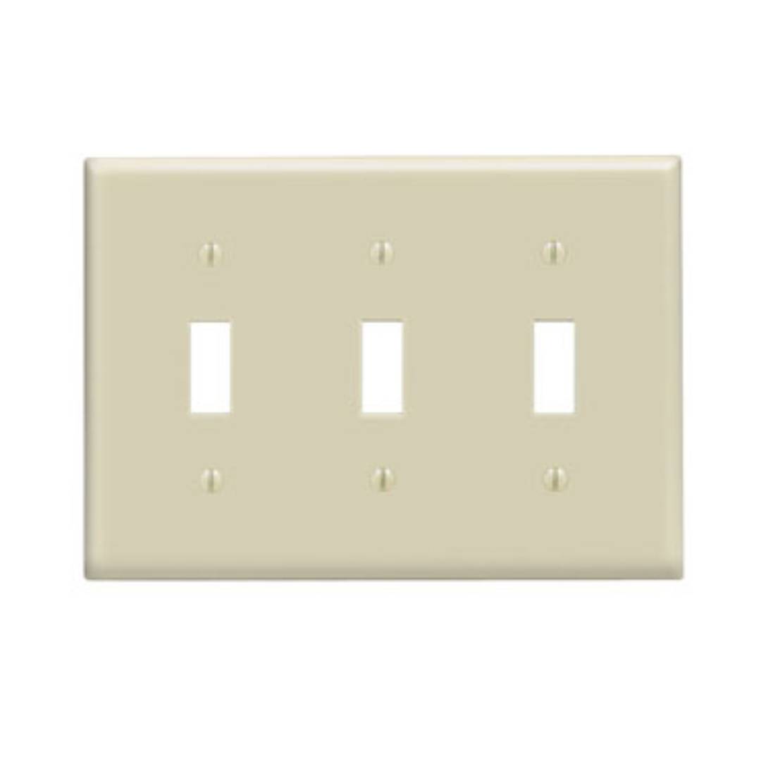 Leviton 86011 3-Gang Toggle Device Switch Wallplate