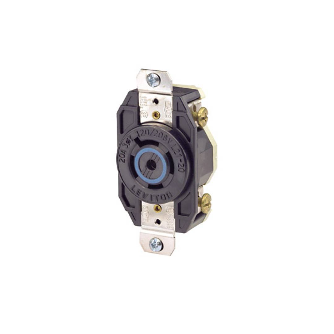 Leviton 2510 20 Amp, 120/208 Volt, Flush Mount Locking Receptacle