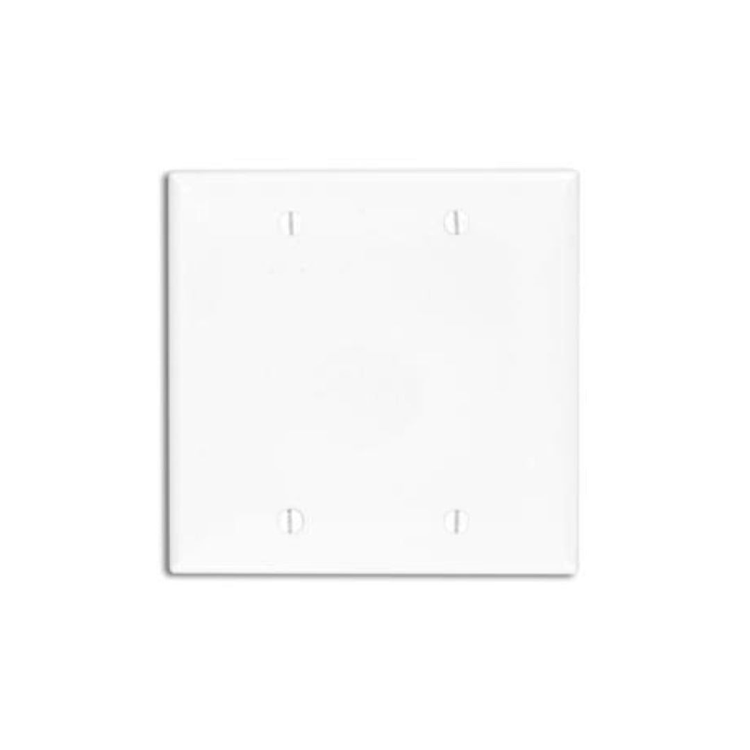 Leviton 80725-W 2-Gang Blank Wallplate, Standard Size, Thermoplastic Nylone