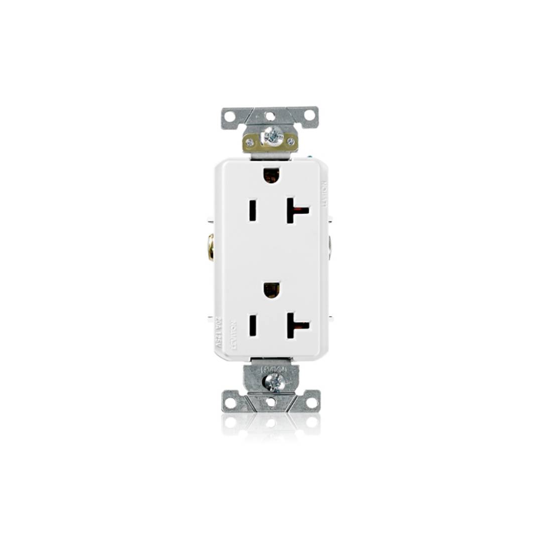 Leviton 16352-W Decora Plus Duplex Receptacle Outlet, Heavy-Duty