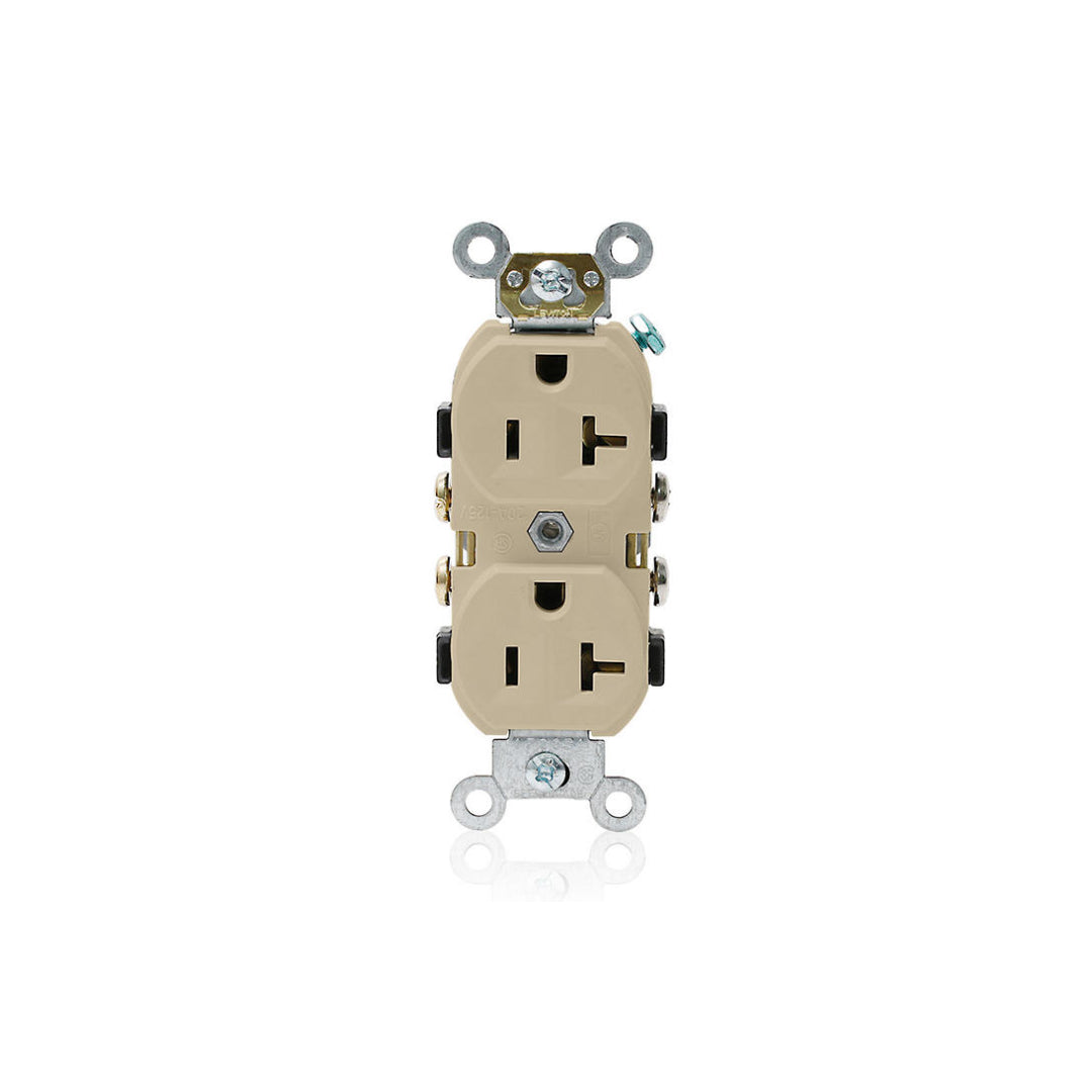 Leviton CR20-I 20-Amp, 125-Volt, Narrow Body Duplex Receptacle
