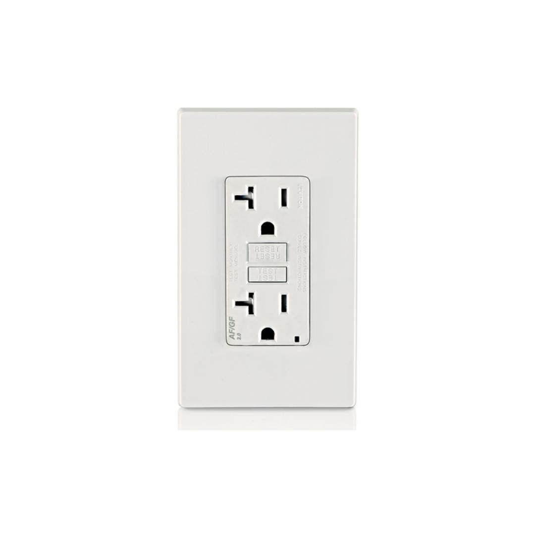 Leviton AGTR2-W 20 Amp, 125 Volt Dual Function AFCI/GFCI Receptacle