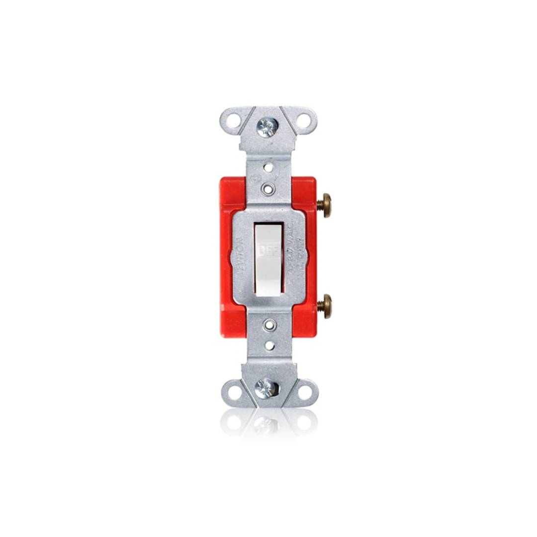 Leviton 18221-W Single-Pole Toggle Switch, Heavy-Duty