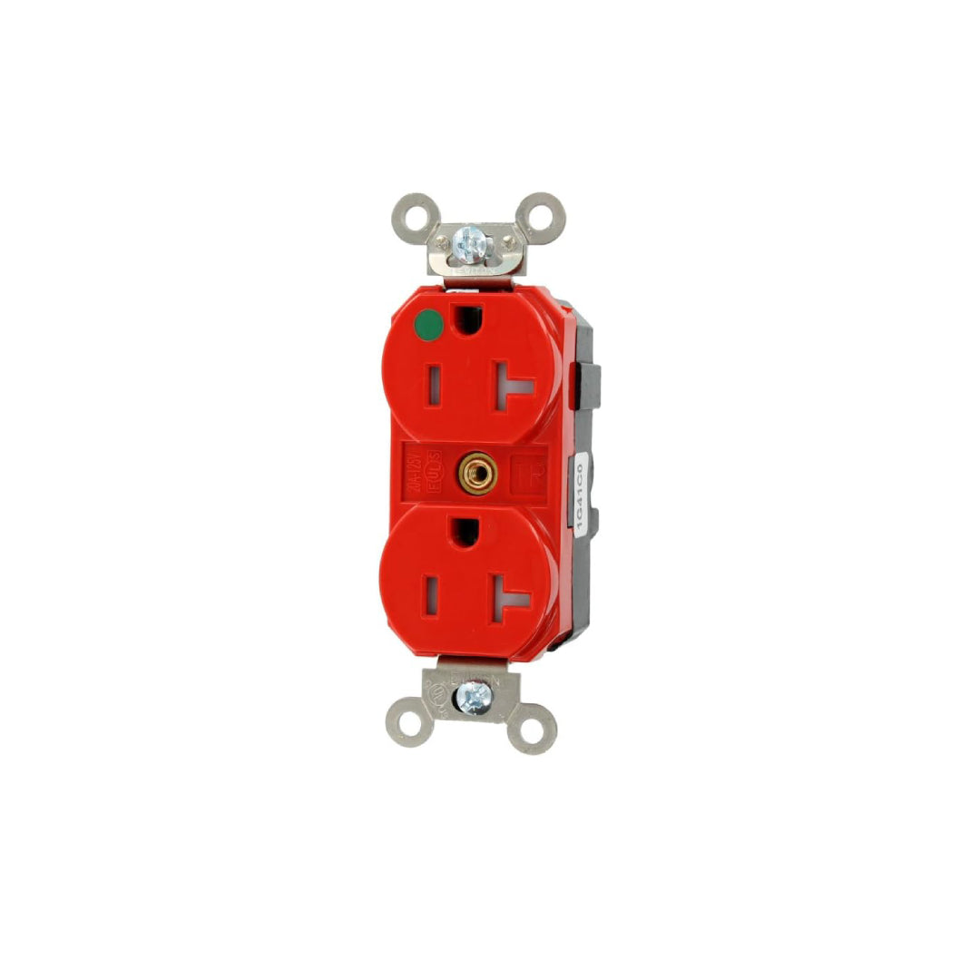 Leviton MT830-ILR Lev-Lok 20-Amp, 125-Volt, 2P, 3W, Tamper-Resistant Duplex Receptacle, Hospital Grade