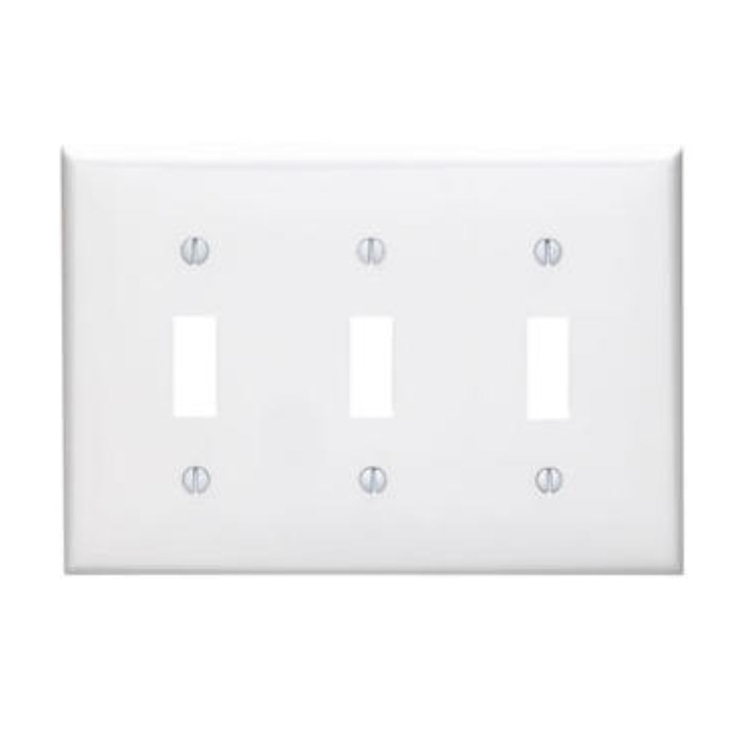 Leviton 80711-W 3-Gang Toggle Device Switch Wallplate