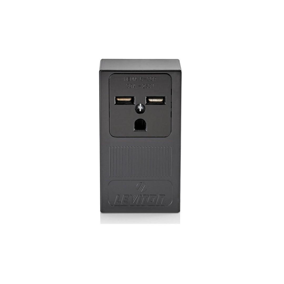 Leviton 5376 30 Amp, 250 Volt, 2P, 3W, Surface Mtg Receptacle, Straight Blade