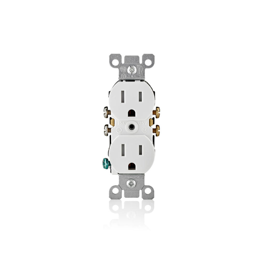 Leviton T5320-W 15 Amp, 125 Volt, NEMA: 5-15R, Pole: 2, 3-Wire, Tamper-Resistant, Duplex Receptacle/Outlet