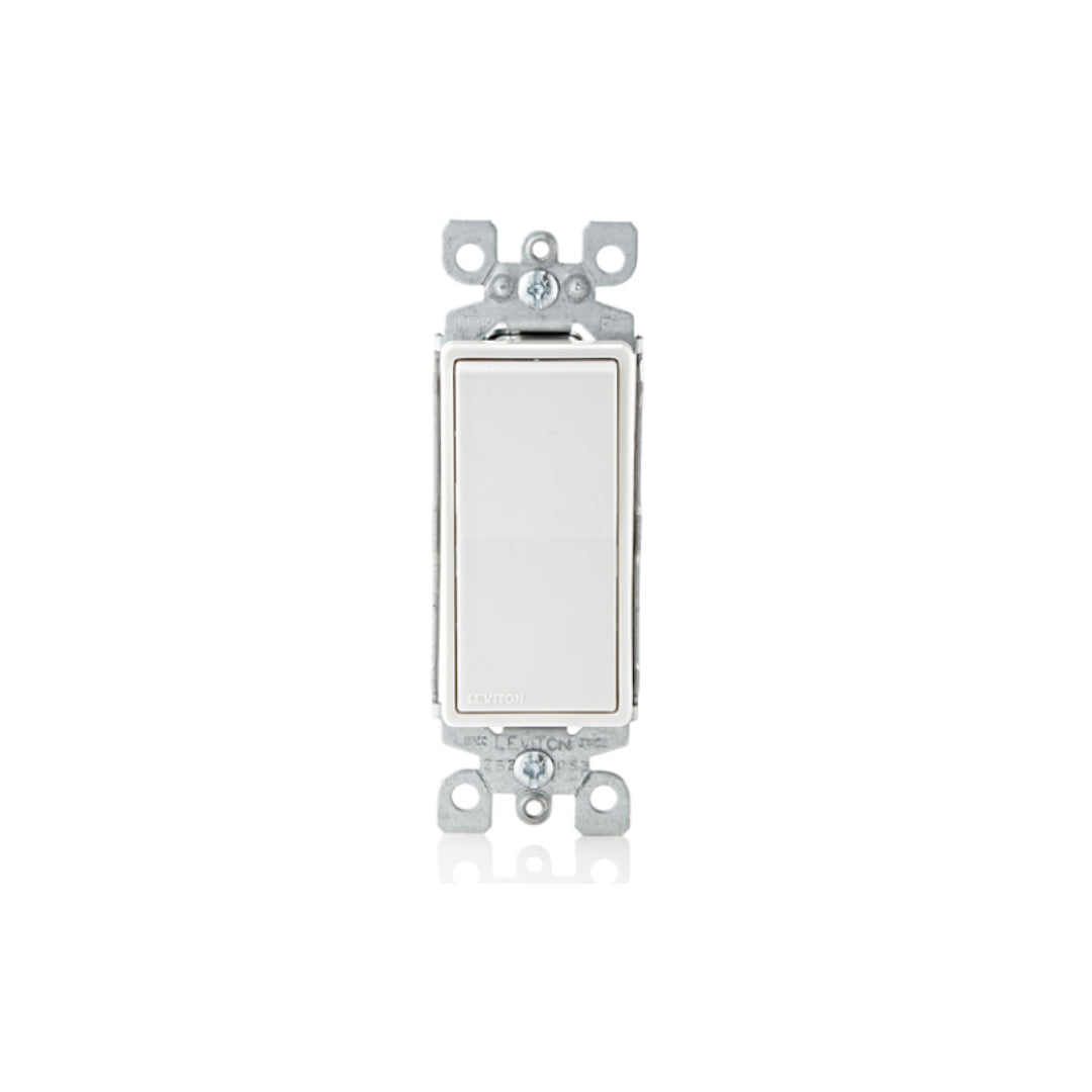 Leviton 5601-2W 15 Amp Decora Single-Pole Switch, Grounding - White