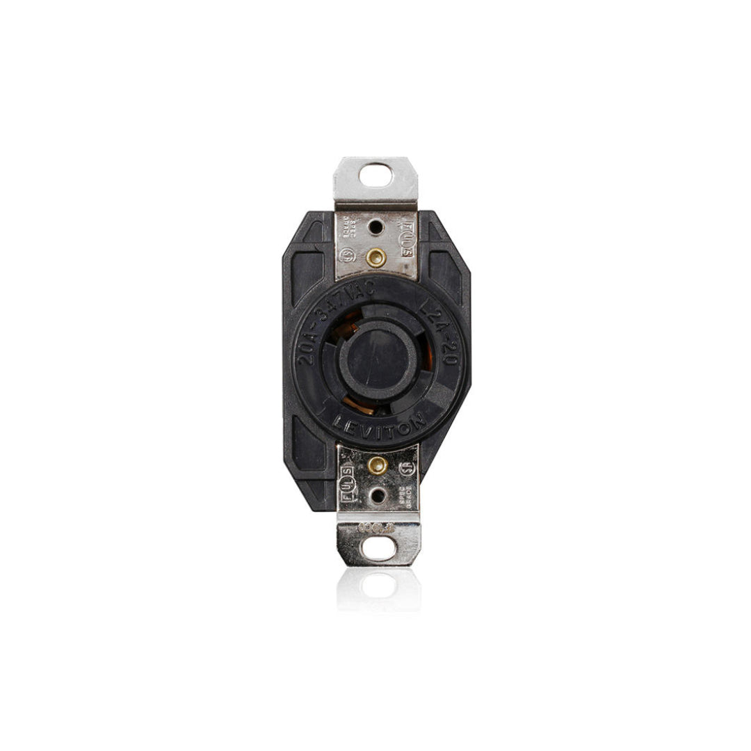 Leviton 3720 Flush Mounting Locking Receptacle, 20 Amp, 347 Volt