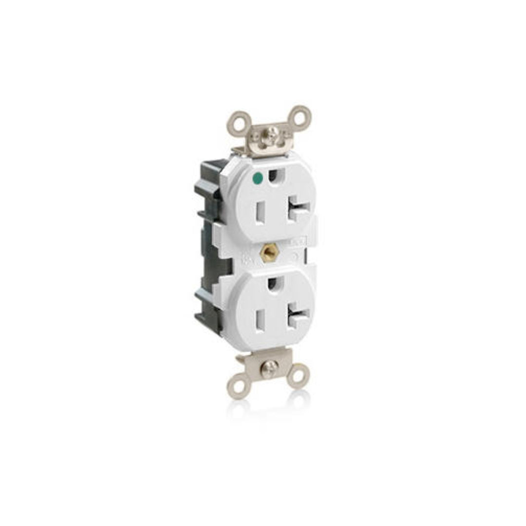 Leviton MT830-W Duplex Receptacle Outlet, Heavy-Duty Hospital Grade, Tamper-Resistant
