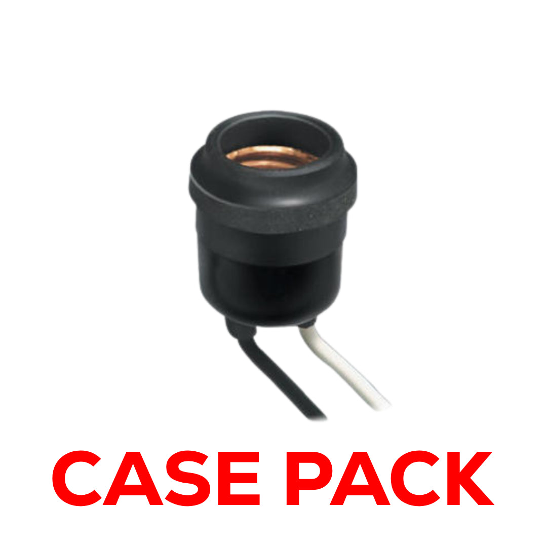 10 Pack Leviton 55 Weatherproof Lampholder, Single Circuit, Black Rubber Outdoor Lamp Socket