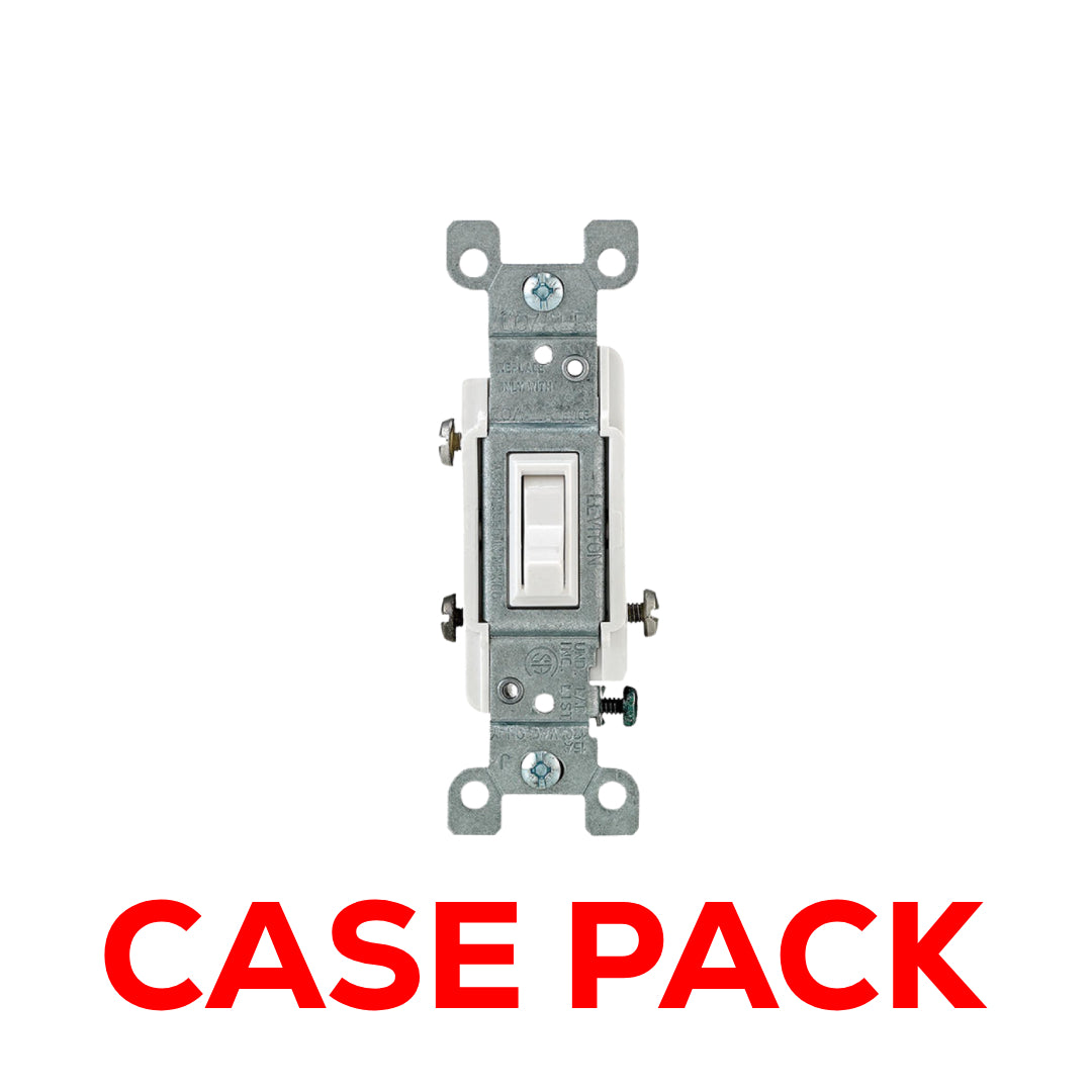10 Pack Leviton 2653-2W 15 Amp, 120 Volt, Toggle Co/Alr 3-Way AC Quiet Switch, Residential Grade, Grounding