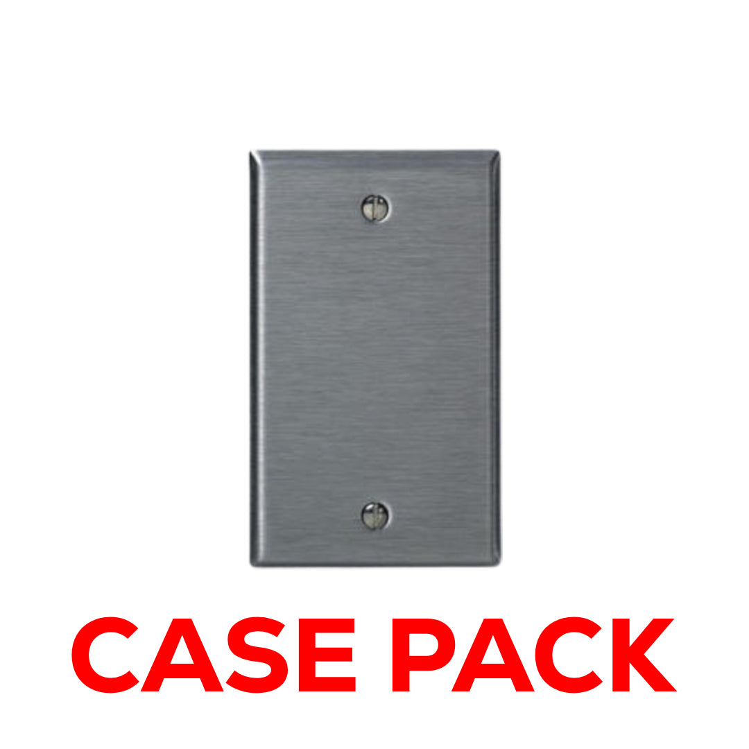 10 Pack Leviton 84014-40 1-Gang Blank Device Wallplate, Standard Size, Non-Magnetic Stainless Steel
