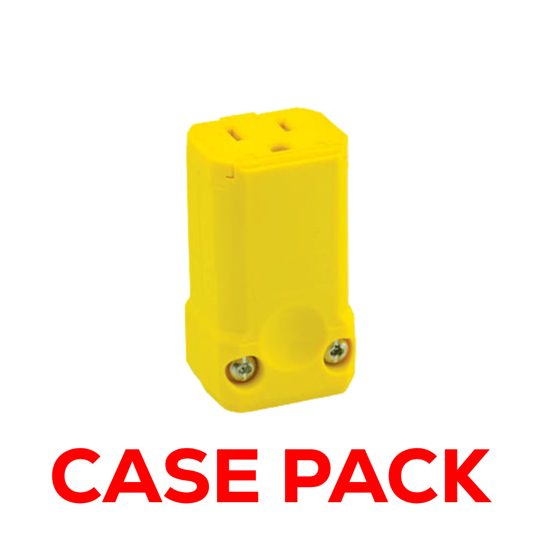 10 Pack Leviton 5259-VY 15 Amp, 125 Volt, Connector, Straight Blade, Industrial Grade, Grounding, Python, Yellow