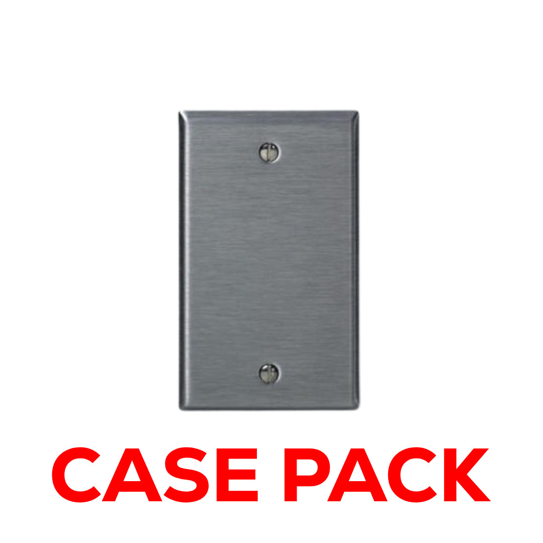 10-Pack Leviton 84014 1-Gang No Device Blank Wallplate, Standard Size, Box Mount, Stainless Steel