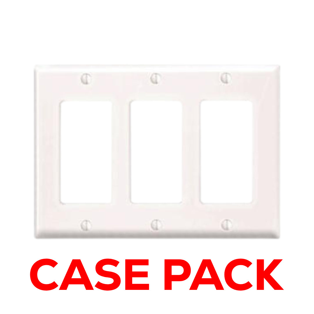 10-Pack Leviton PJ263-W 3-Gang Decora/GFCI Decora Wallplate, Midway Size