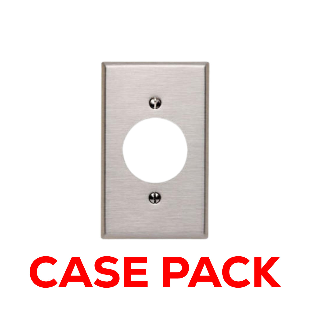 10 Pack Leviton 84020-40 1-Gang Locking 1.60 Inch Dia. Device Receptacle Wallplate, Standard Size, Device Mount, Stainless Steel