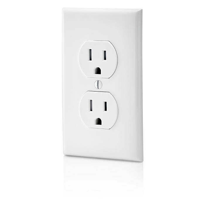 Leviton T5320-W 15 Amp, 125 Volt, NEMA: 5-15R, Pole: 2, 3-Wire, Tamper-Resistant, Duplex Receptacle/Outlet