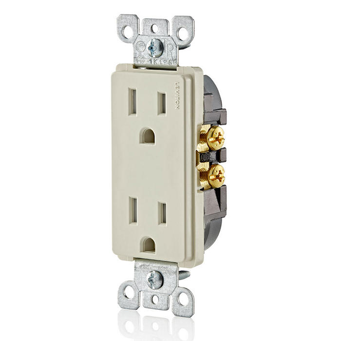 Leviton T5325-T 15Amp 125V Tamper Resistant Decora Duplex Receptacle