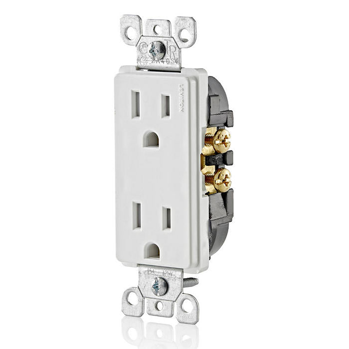 Leviton T5325-W 15 Amp Decora Tamper-Resistant Duplex Outlet/Receptacle