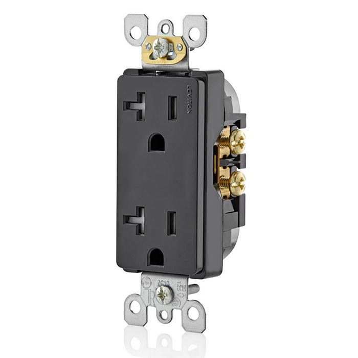 Leviton T5825-E 20 Amp Decora Tamper-Resistant Duplex Outlet/Receptacle