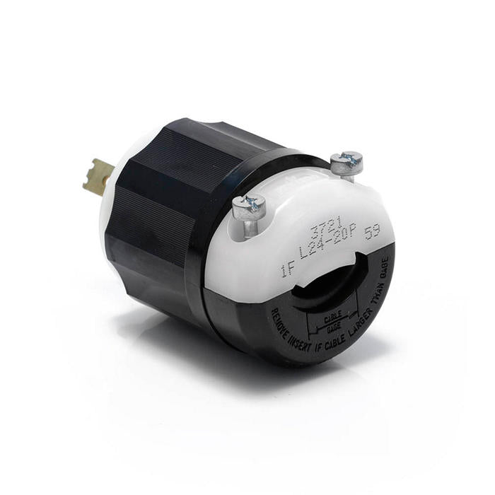 Leviton 3721 20 Amp, 347 Volt, NEMA L24-20P, 2P, 3W, Locking Plug