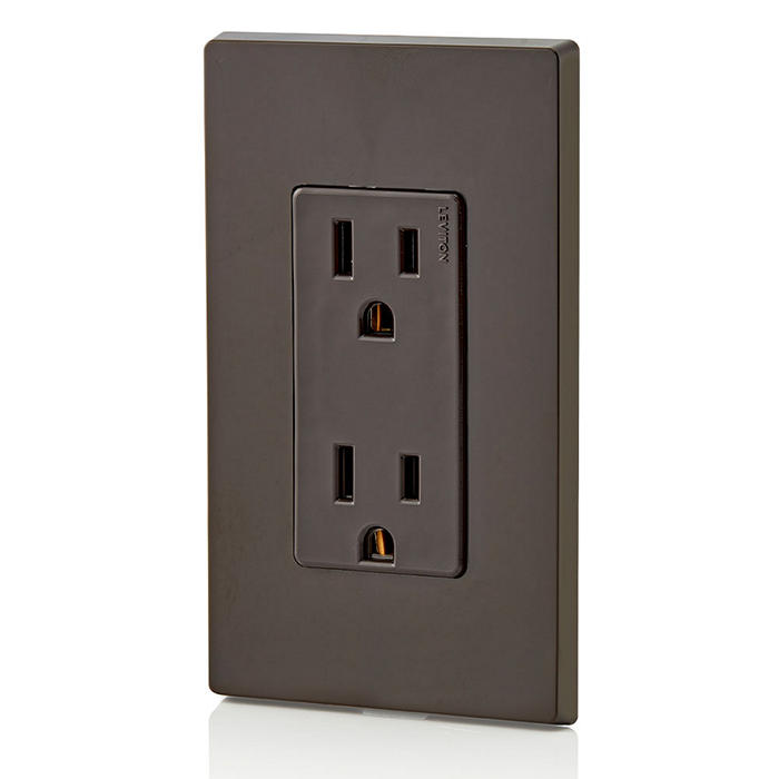 Leviton T5325-E 15 Amp Decora Tamper-Resistant Duplex Outlet/Receptacle, Grounding, Black
