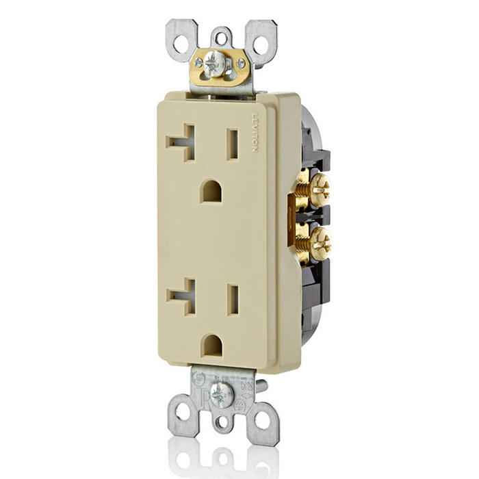 Leviton T5825-I 20 Amp Decora Tamper-Resistant Duplex Outlet/Receptacle