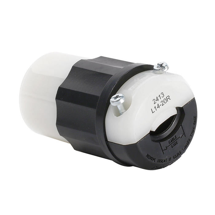 Leviton 2413 20 Amp, 125/250 Volt, NEMA L14-20R, 3P, 4W, Locking Connector