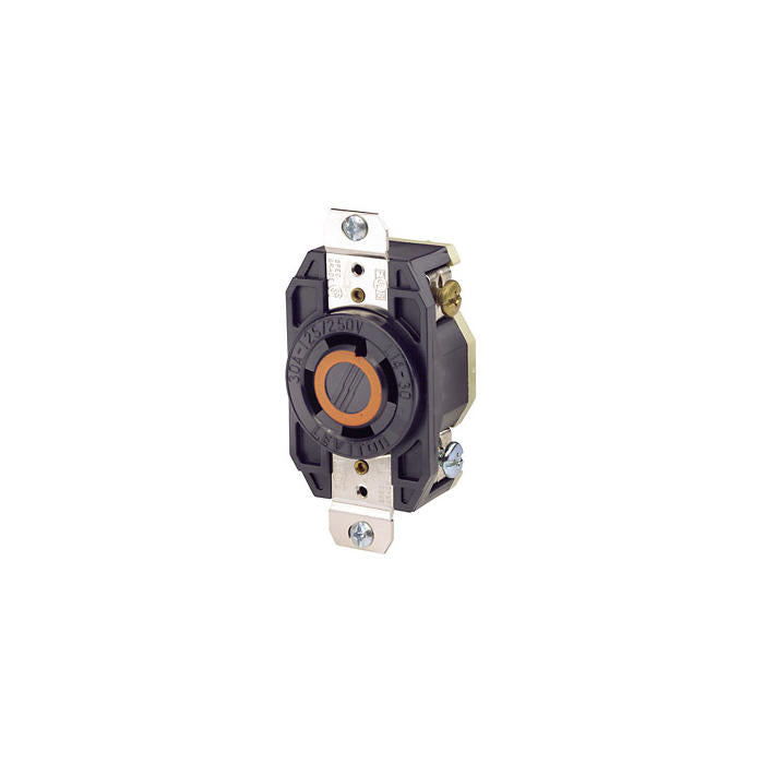 Leviton 2710 30 Amp, 125/250 Volt, Flush Mount Locking Receptacle, Industrial Grade