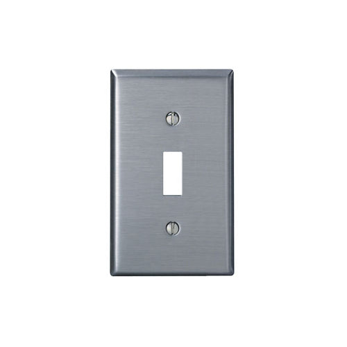 Leviton 84001 1-Gang Toggle Switch Wallplate, Standard Size, Stainless Steel