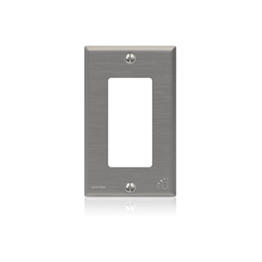 Leviton 84401-A40 1-Gang Decora Wallplate, Standard Size, Antimicrobial Treated Powder Coated Stainless Steel