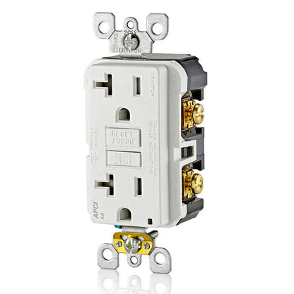 Leviton AFTR2-W 20 Amp, Self Test, Tamper-Resistant AFCI Outlet