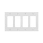 Leviton 80412-NW 4-Gang Decora/GFCI Device Wallplate