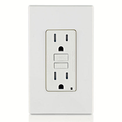 Leviton GFTR1-W 15 Amp, 125 Volt Receptacle/Outlet, 20 Amp Feed-Through, Self-test SmartlockPro