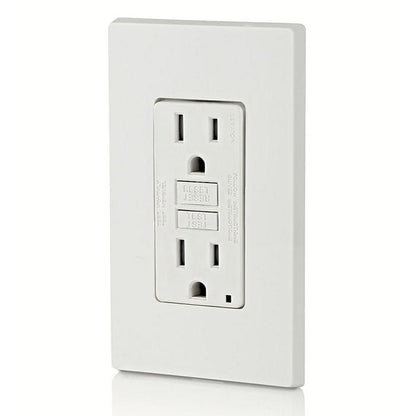 Leviton GFTR1-W 15 Amp, 125 Volt Receptacle/Outlet, 20 Amp Feed-Through, Self-test SmartlockPro